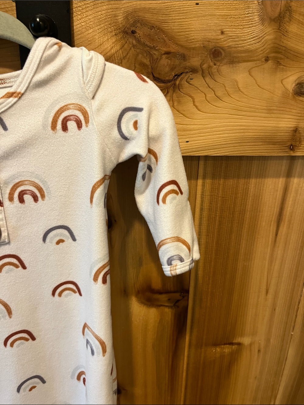 Caden Lane Cream Sleep Sack with Rust and Gray Rainbows - Picture 5 of 8